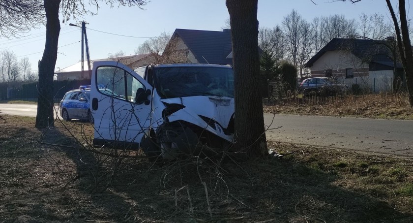 31-latek najprawdopodobniej zasłabł za kierownicą, a jego bus uderzył  w drzewo fot.: Michał Borczyk