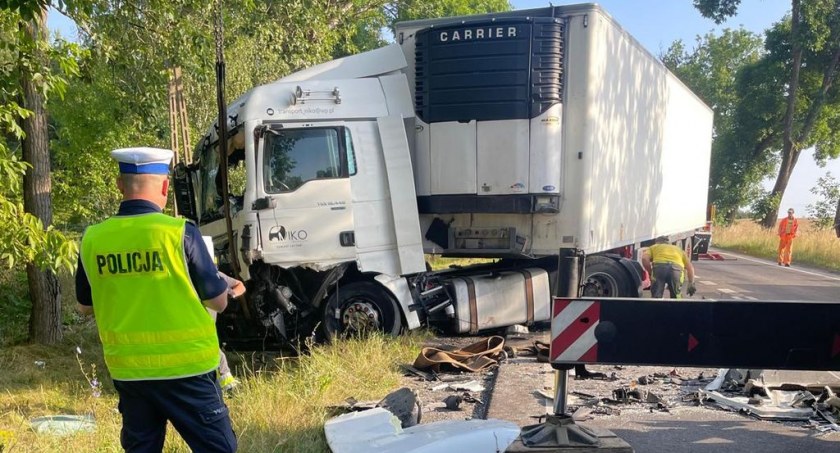 Zdjęcie ciężarówki, która brała udział w wypadku w Kamionce/fot.: arch. KPP w Wieluniu
