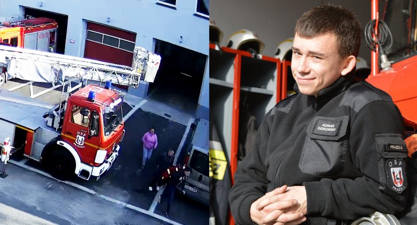Na zdjęciach druh Adrian Dzikowski z OSP w Praszce
