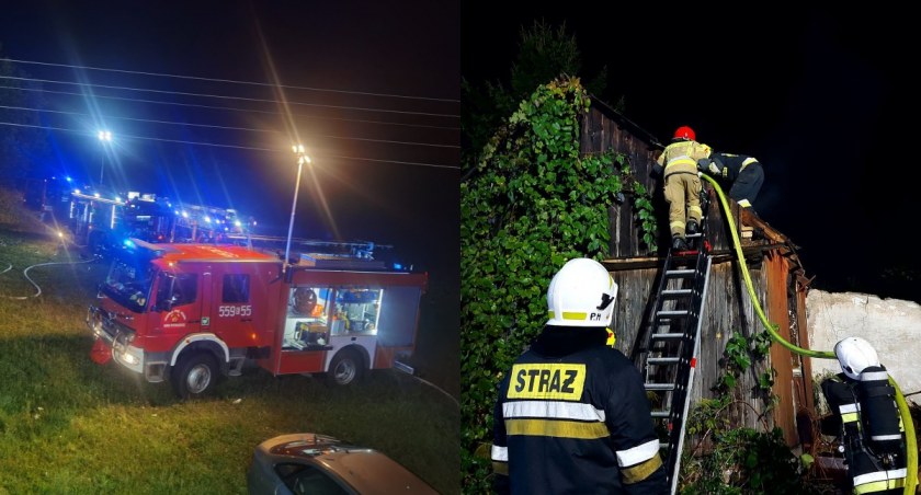 Na zdjęciu miejsce akcji gaśniczej w Szynkielowie / Fot. Facebook / OSP Konopnica, Ochotnicza Straż Pożarna we Wrońsku 