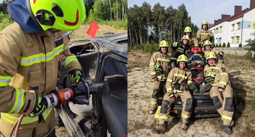 Na zdjęciu fragmenty szkolenia strażaków z Białej / Fot. Facebook / OSP KSRG Biała 