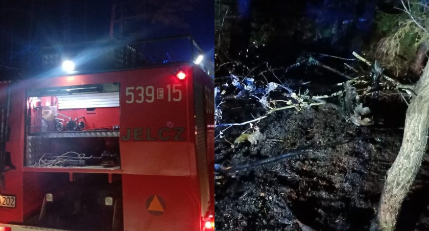 Na zdjęciu fragmenty akcji gaśniczej w Kosatce / Fot. Facebook / OSP KSRG Brąszewice