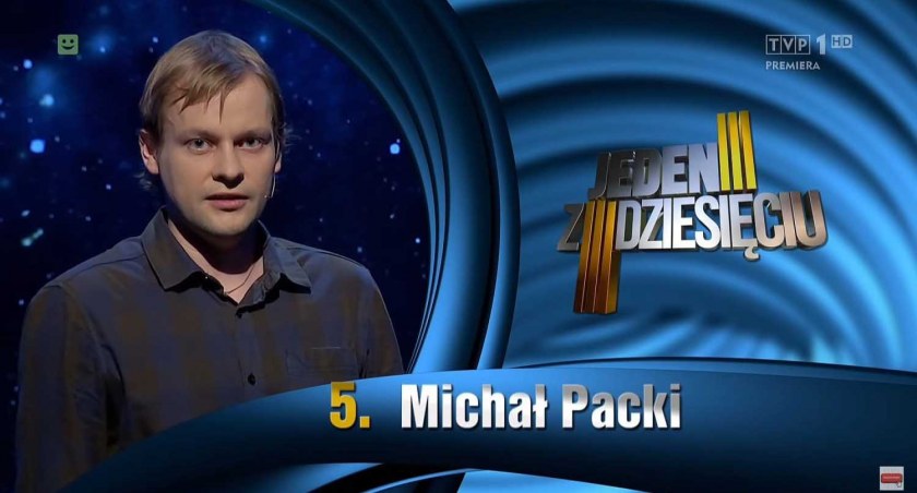 W odcinku ,,Jeden z dziesięciu’’ z 30 marca wielunianin Michał Packi z 51 punktami na koncie pokonał analityka danych z Poznania oraz emerytowanego górnika z Bełchatowa fot.: archiwum prywatne