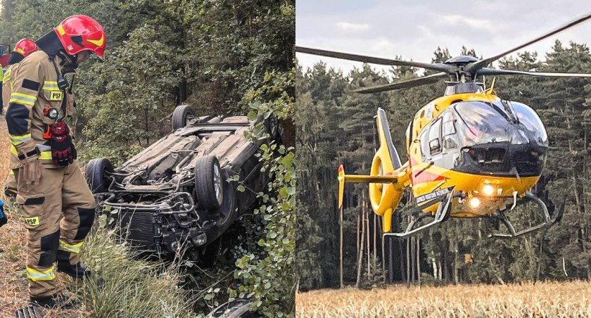 Na zdjęciu miejsce niedzielnego wypadku / Fot. Facebook / Komenda Państwowej Straży Pożarnej w Ostrzeszowie