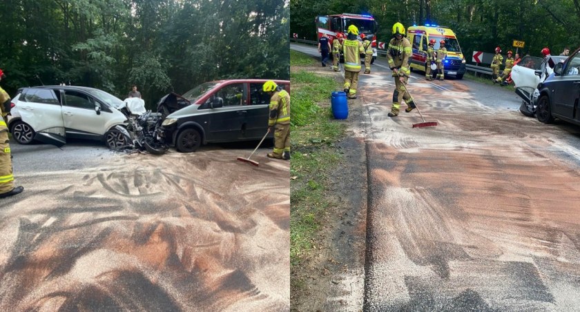 Na zdjęciu miejsce wypadku w Zawadach / Fot. Facebook / OSP Popów 