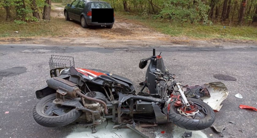 Na zdjęciu motocykl, który uczestniczył w wypadku / Fot. KPP Bełchatów 