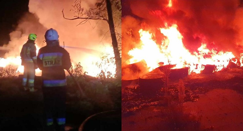Na zdjęciu miejsce pożaru w Kobylnikach / Fot. Facebook / OSP Kalinowa