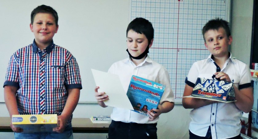 Mikołaj, Szymon i Bartosz okazali się prawdziwymi bystrzakami matematycznymi fot.: archiwum organizatorów