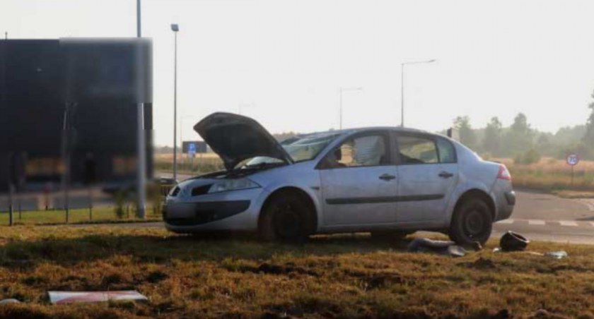 30-latek z powiatu wieluńskiego narozrabiał u sąsiadów. Prowadził auto mimo zakazu, doprowadził do dachowania swojego pojazdu i być może jechał pod wpływem fot.: arch. KPP w Kłobucku