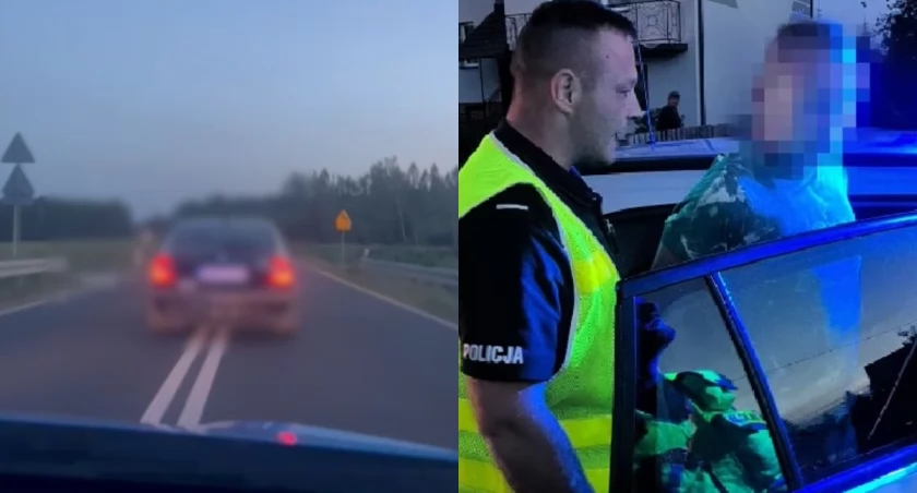 Na zdjęciu fragmenty z pościgu / Fot. Facebook / KPP Tomaszów Mazowiecki