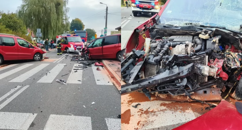 Na zdjęciu pojazdy, uczestniczące w wypadku / Fot. Facebook / OSP Popów