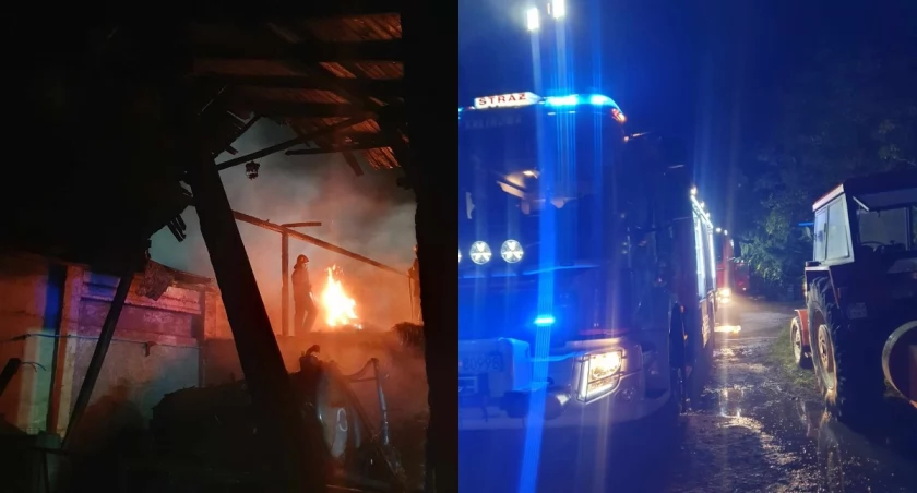 Na zdjęciu miejsce pożaru / Fot. Facebook / OSP KSRG Kalinowa