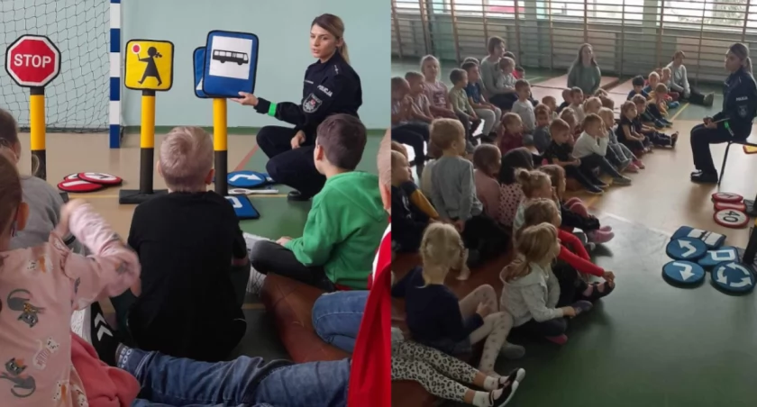 Na zdjęciu fragmenty spotkania w szkole w Rudzie / Fot. Facebook / Szkoła Podstawowa im. Wincentego Witosa w Rudzie 