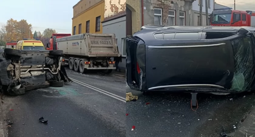 Na zdjęciu miejsce wypadku / Fot. Facebook / KSRG OSP Kamieńsk 
