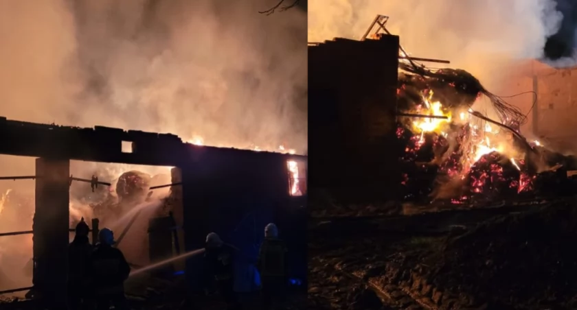 Na zdjęciu miejsce pożaru / Fot. Facebook / Ochotnicza Straż Pożarna w Unikowie