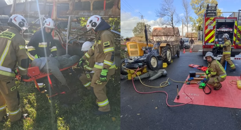 Na zdjęciu fragmenty szkolenia z udziałem druhów OSP w Ożarowie / Fot. Facebook / KSRG OSP Ożarów 