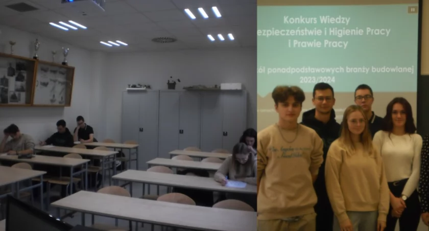 Na zdjęciu uczestnicy konkursu w szkole w Wieruszowie / Fot. Facebook / Zespół Szkół Ponadpodstawowych im. Stanisława Staszica w Wieruszowie 