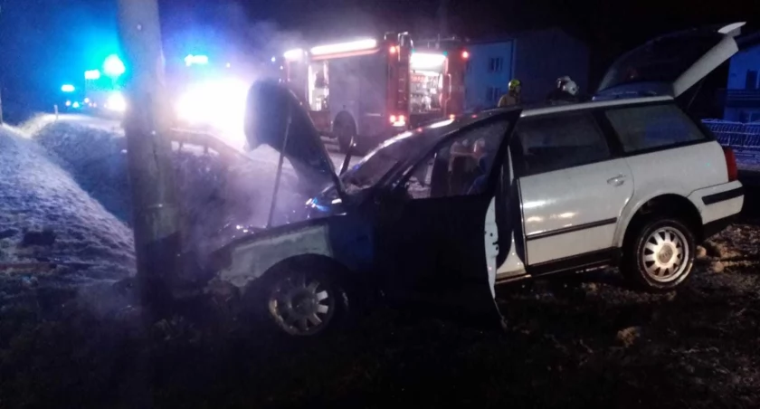 Do wypadku tego doszło w Kopaninach, w gminie Sokolniki/fot.: KPP w Wieruszowie 