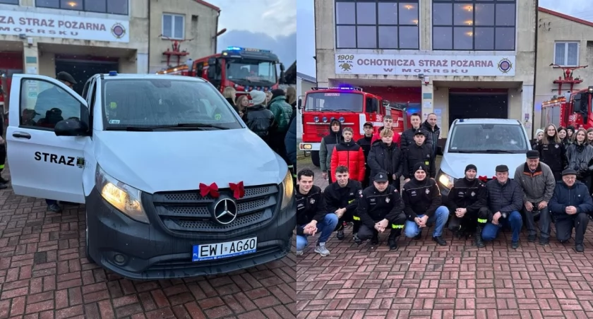 Na zdjęciu przywitanie nowego pojazdu w jednostce / Fot. Facebook / OSP KSRG Mokrsko 