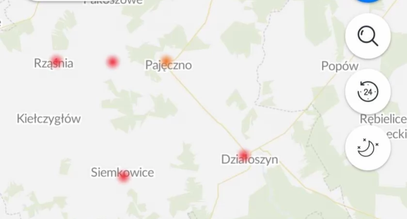 grafika przedstawiająca mapę czujników mierzących czystość powietrza/źródłoairly.org