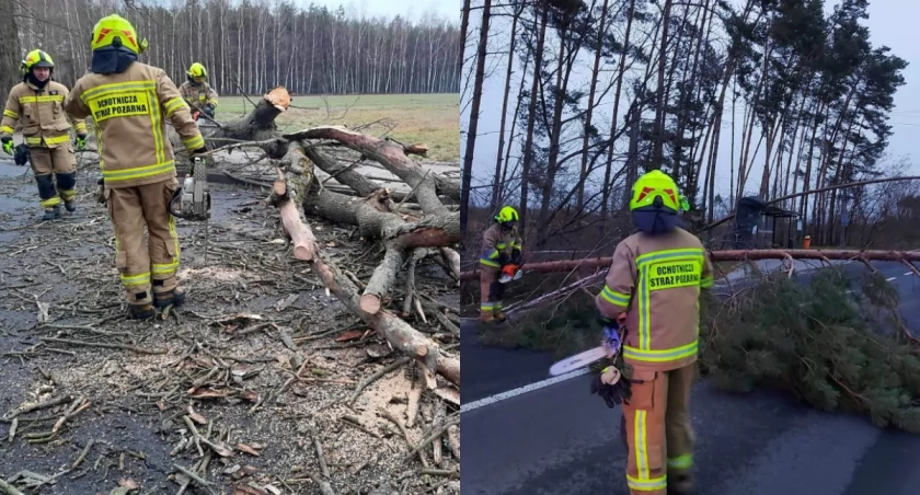 Na zdjęciu fragmenty piątkowych interwencji strażaków / Fot. Facebook / OSP KSRG Sulmierzyce