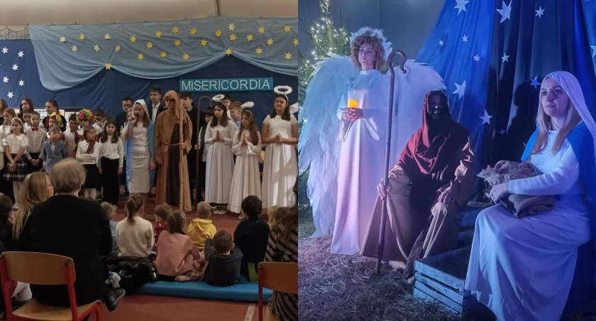 Na zdjęciu fragmenty jasełek w Ruścu / Fot. Facebook / Gmina Rusiec 