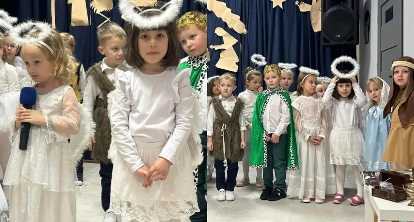 Na zdjęciu fragmenty jasełek, przygotowanych przez dzieci ze szkoły w Rudzie / Fot. Facebook / Szkoła Podstawowa im. Wincentego Witosa w Rudzie