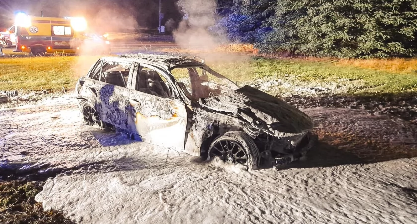 Zdjęcie z miejsca wypadku. Autem jechała 19-latka, na miejscu zginął 17-letni pasażer / Fot. Facebook / Komenda Powiatowa Państwowej Straży Pożarnej w Ostrzeszowie