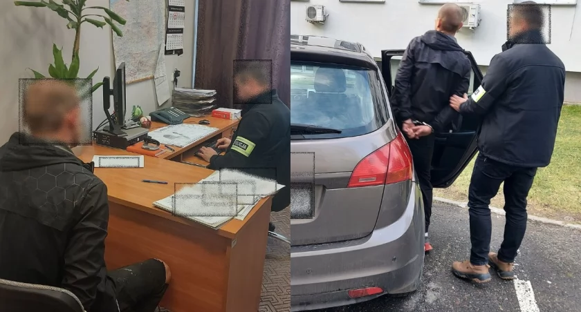 Na zdjęciu moment zatrzymania mężczyzny / Fot. KPP Sieradz 