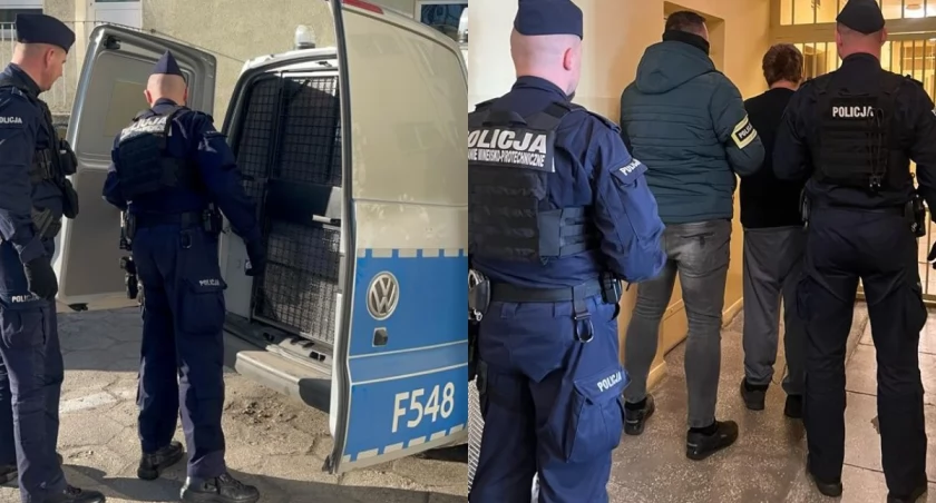 Na zdjęciu moment zatrzymania 40-latka / Fot. KPP Łask
