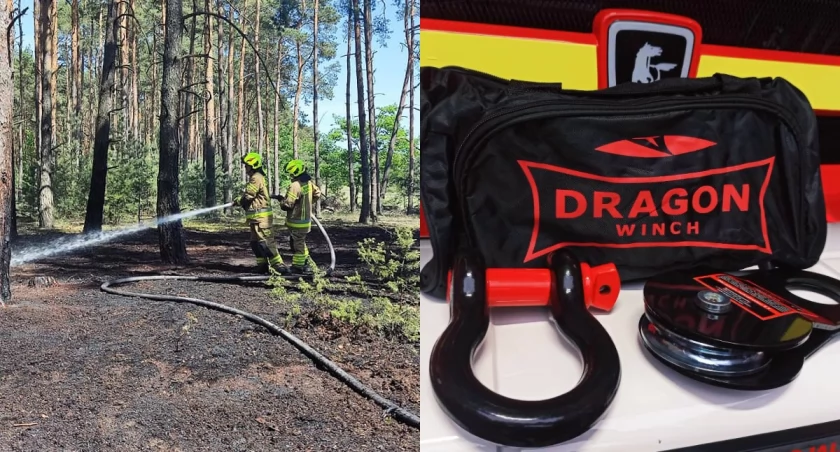 Na zdjęciu jedna z interwencji OSP KSRG Ostrówek i wyposażenie, które trafiło do jednostki. Wszystko działo się w 2023 r. / Fot. Facebook / OSP KSRG Ostrówek