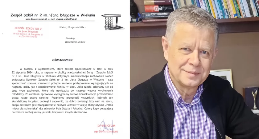 zdjęcie oświadczenia i dyrektora Dariusza Kowalczyka/fot.: Magdalena Lizurej