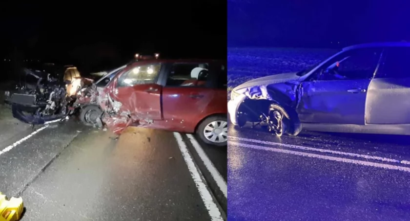 Na zdjęciu miejsce wypadku w Bartochowie / Fot. Facebook / OSP Warta 
