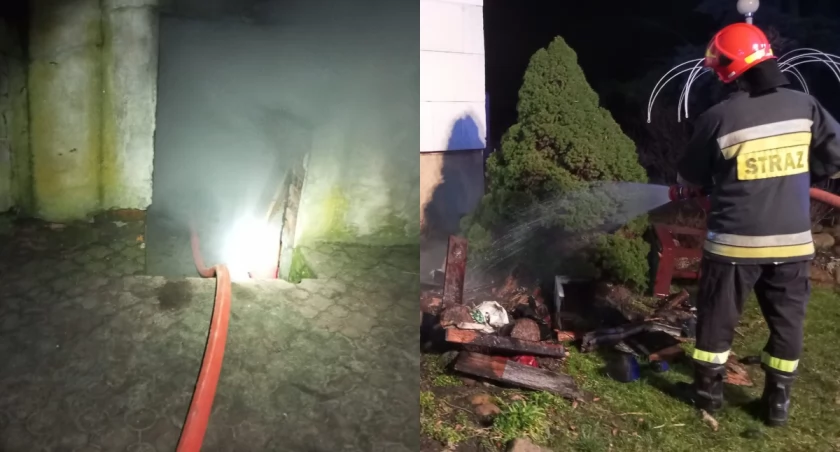 Na zdjęciu miejsce pożaru w Kamionaczu / Fot. Facebook / OSP Warta