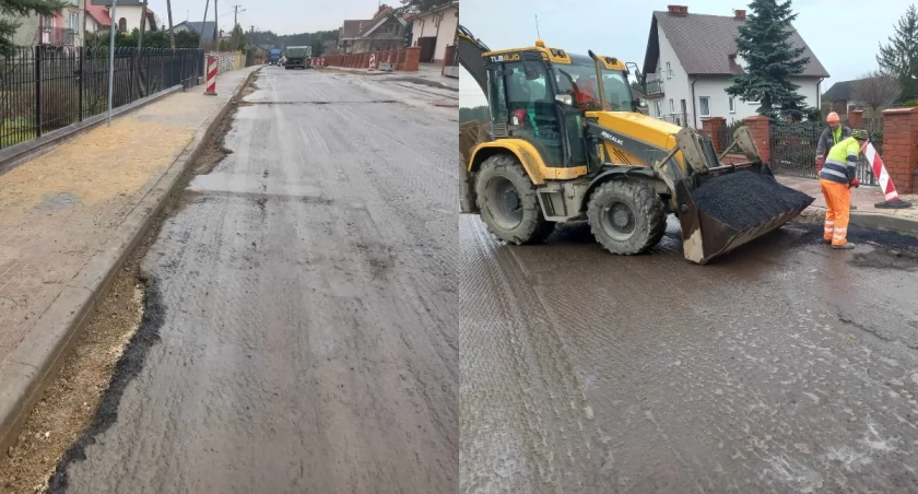 Na zdjęciu aktualny stan pracy przy budowie drogi w Zalesiakach / Fot. Facebook / Powiat Pajęczański