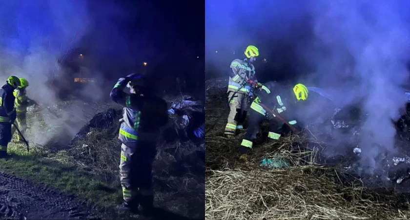 Na zdjęciu fragment akcji gaśniczej w Rychłocicach / Fot. Facebook / OSP Rychłocice