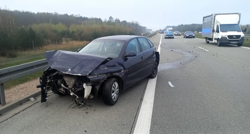 Na zdjęciu miejsce kolizji na trasie S8 / Fot. KPP Łask