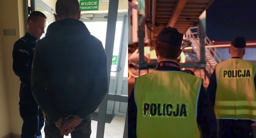 Na zdjęciu moment zatrzymania mężczyzn przez policję / Fot. KPP Zduńska Wola