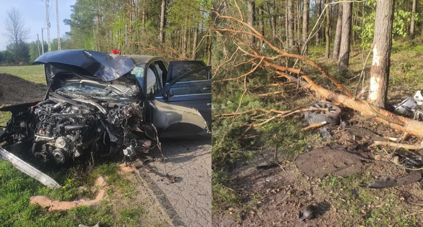 Na zdjęciu miejsce kolizji w Osinie / Fot. Facebook / OSP KSRG Kluki 