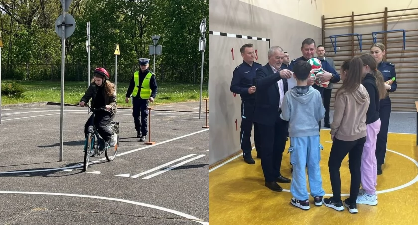 Na zdjęciu fragmenty zmagań uczniów w powiatowym turnieju w Wieruszowie / Fot. KPP Wieruszów