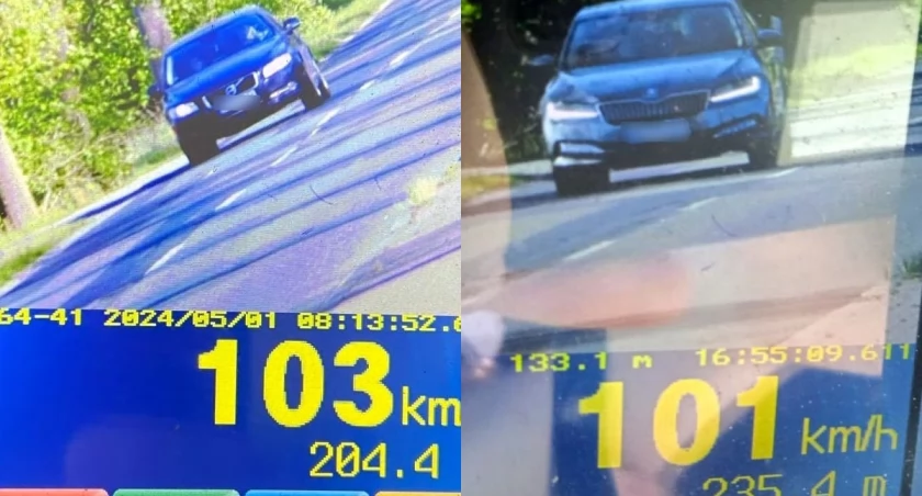 Na zdjęciu pojazdy, które przekroczyły prędkość w Popowie / Fot. KPP Kłobuck