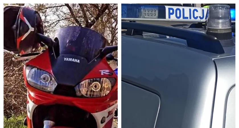 zdjęcie motocykla i policyjnego wozu/fotografia poglądowa/fot.: Magdalena Lizurej