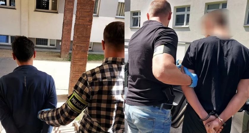 Na zdjęciu moment z zatrzymania obydwu mężczyzn / Fot. KPP Sieradz