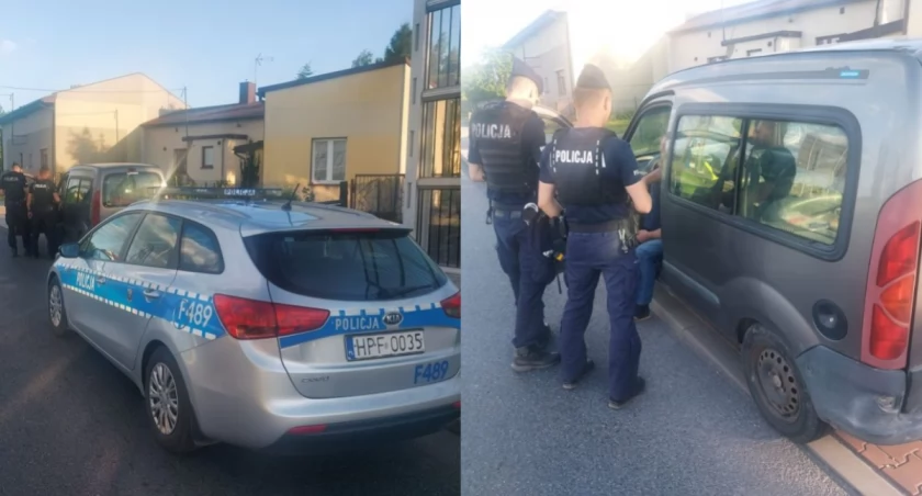 Na zdjęciu miejsce, gdzie doszło do zatrzymania kierowcy / Fot. KPP Bełchatów