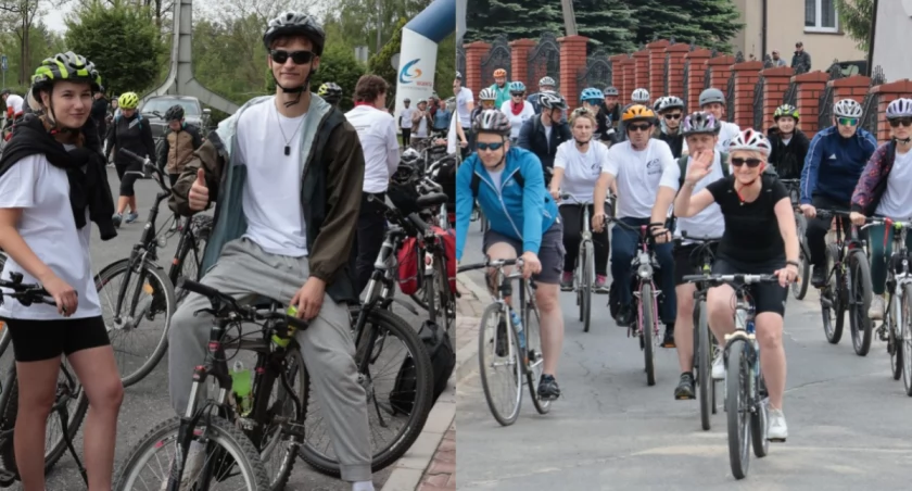 Na zdjęciu fragmenty Rajdu Rowerowego Warciańskim Szlakiem / Fot. Facebook / Cementownia Warta S.A.