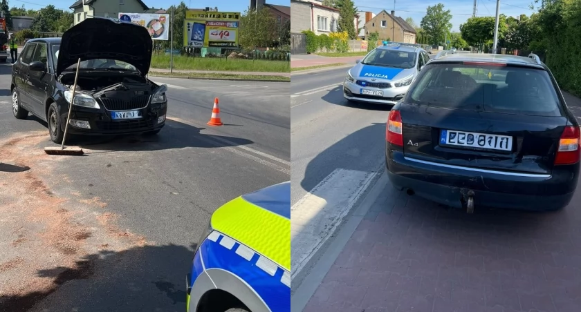 Na zdjęciu pojazdy, uczestniczące w wypadku / Fot. KPP Zduńska Wola