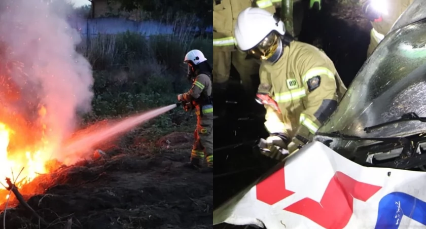 Na zdjęciu fragmenty ćwiczeń z udziałem OSP Opojowice / Fot. Facebook / OSP Opojowice