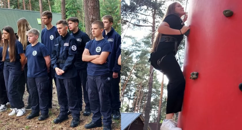 Na zdjęciu fragmenty biwaku integracyjnego uczniów szkół z Działoszyna i Radomska / Fot. KPP Pajęczno 