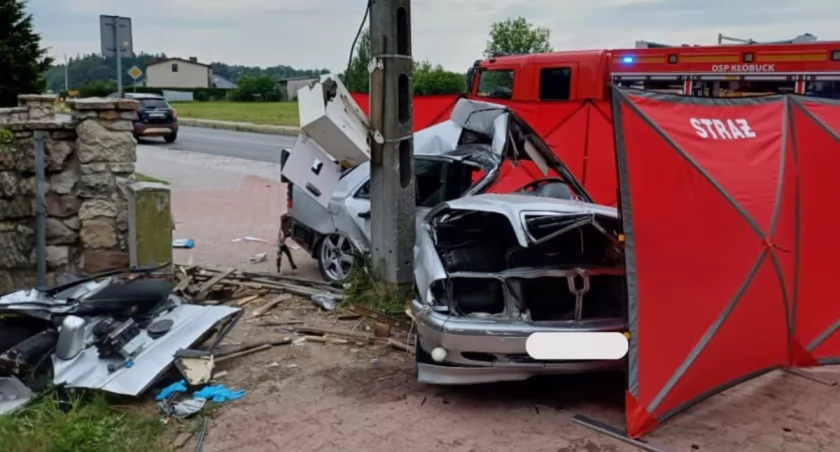 Na zdjęciu miejsce tragicznego wypadku w Kłobucku / Fot. Facebook / Policja Śląska