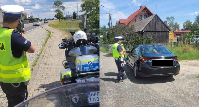 Na zdjęciu fragmenty wtorkowej akcji na drogach powiatu wieluńskiego / Fot. KPP Wieluń